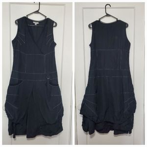 DOLCEZZA Black Gothic Lagenlook Boho Style Dress Size XL